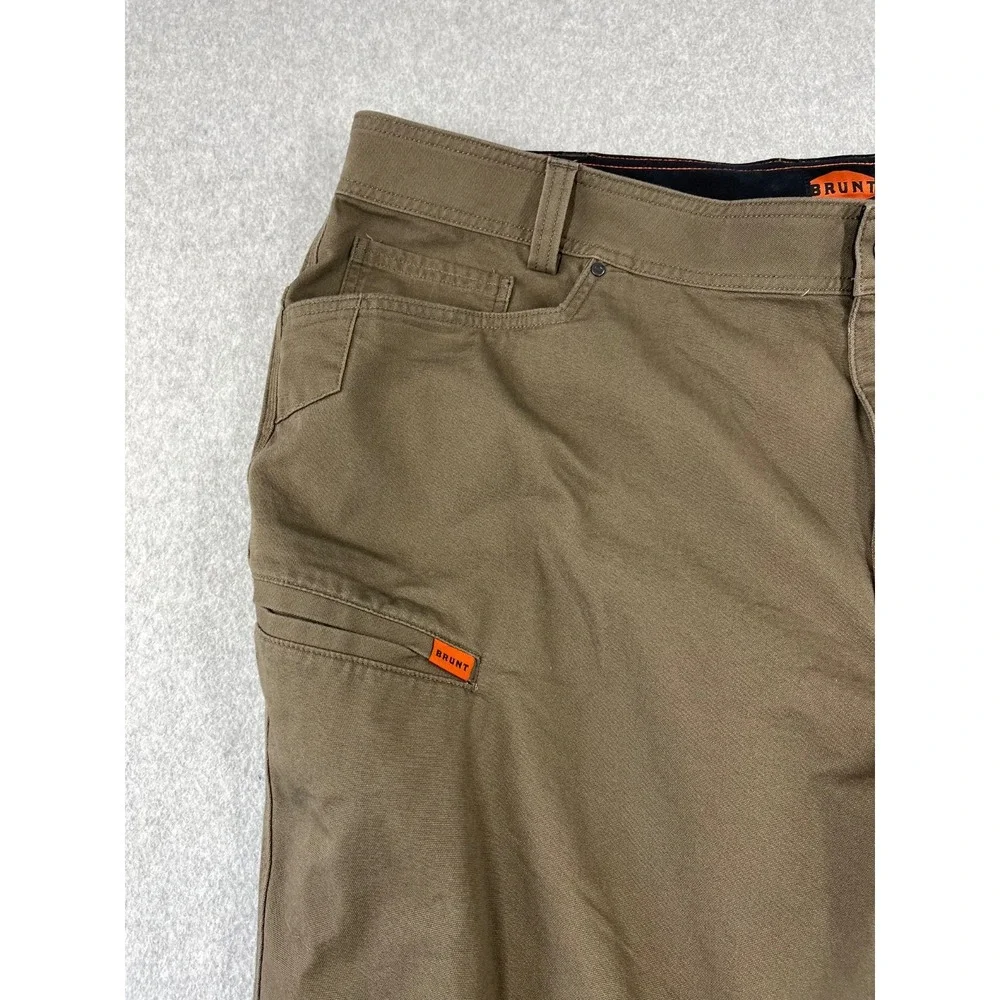 Brunt The Torra Pants Mens 46x30 Brown Canvas Water Repellent Articulated Knees
